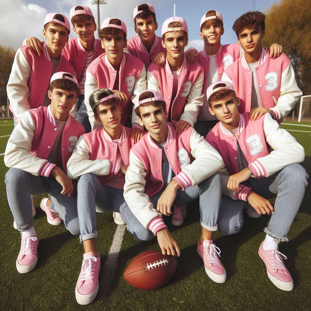 Pink Varsity jackets boys