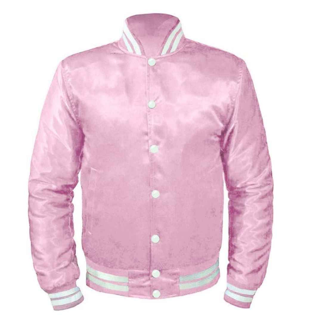 Plus Size pink Varsity jacket